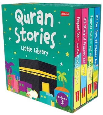 Quran Stories Little Library (Vol. 3) By Saniyasnain Khan 4 Books Collection Box Set - Ages 0-5 - Board Book 0-5 Good Word Books