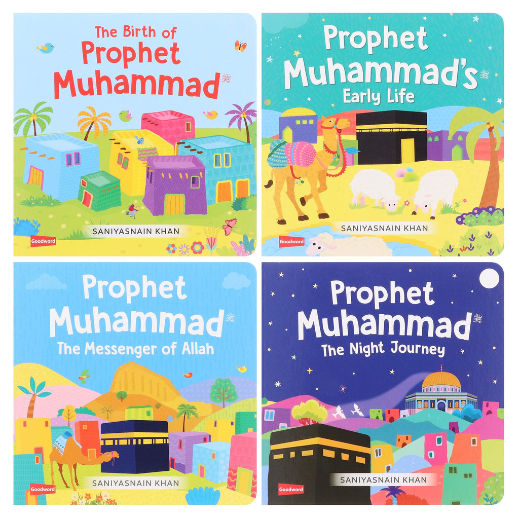 Prophet Muhammad Stories Little Library By Saniyasnain Khan 4 Books Collection Box Set - Ages 0-5 - Board Book 0-5 Good Word Books